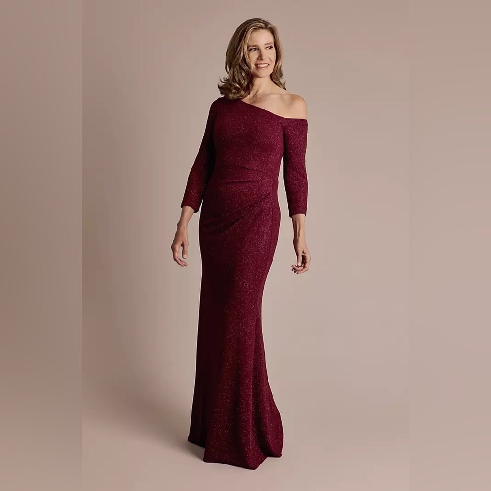 Oleg Cassini Burgundy Evening Gown